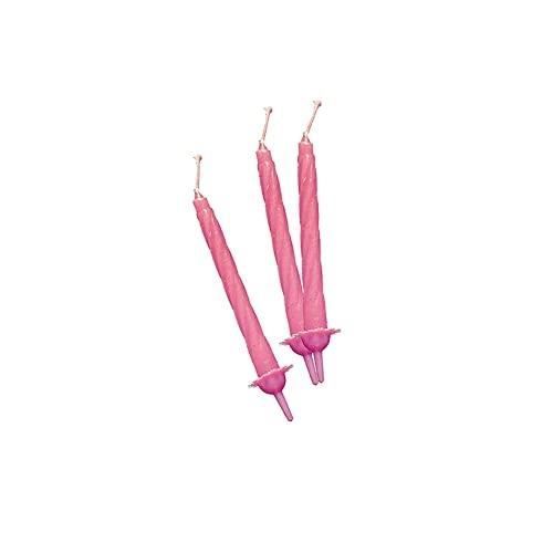 Bougies pour gâteau - GLOOKE SELECTED 70401 - Rose - Avec support - Set de 12