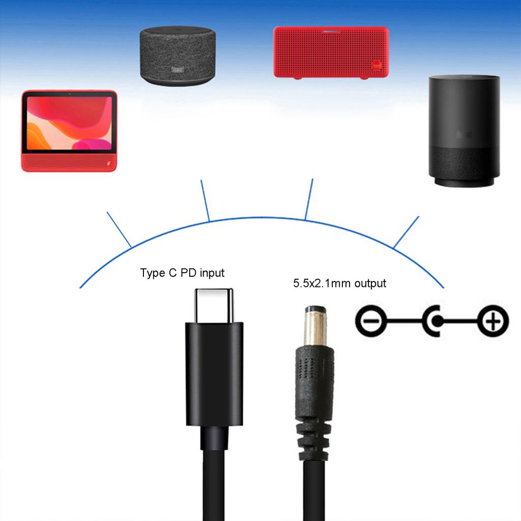 Кабель питания USB Type C to 12V 5.5x2.1mm 4.0x1.7mm 3.5x1.35mm PD Trigger