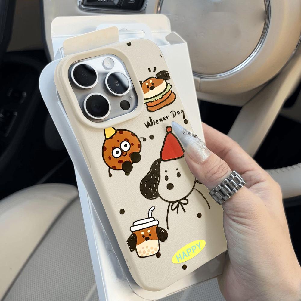 Чехол для телефона iPhone 11 13, чехол для iPhone 12 14 15 16 Pro Max 12 Pro 15 Plus, кожаный, окрашенный, водонепроницаемый, устойчивый к падениям и износу, мультяшный