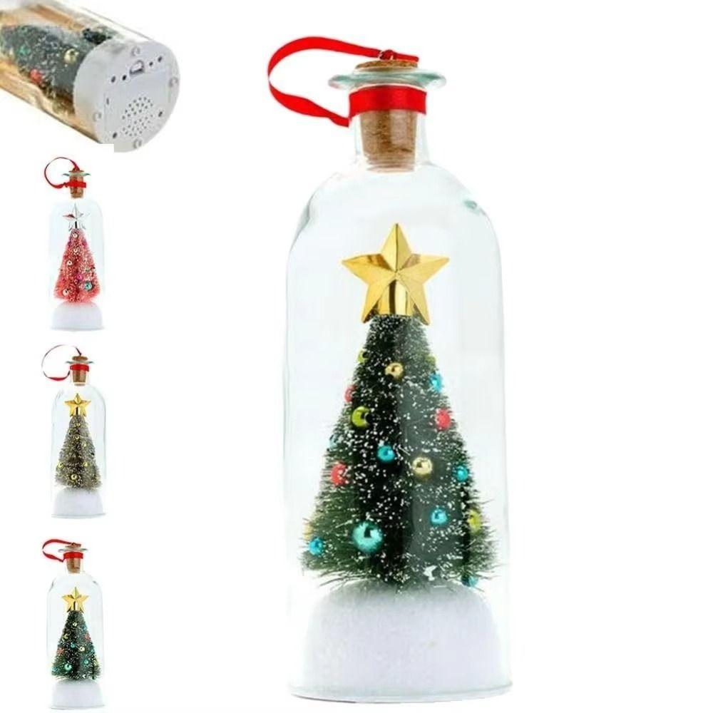 Nostalgic Bottle Recordable Message Bottle Snowy Scene Christmas Props Holiday Keepsake Xmas
