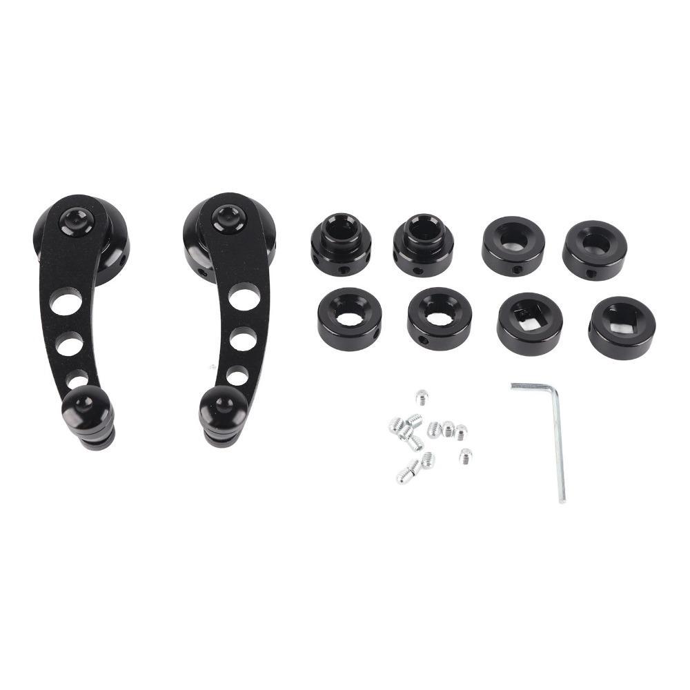 Black Window Winder Aluminum Alloy Window Handle Replacement for Sedan, Truck, Classic Car
