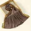 Hot-selling New Sequined Mercerized Cotton Versatile Long Scarf Female Malay Comfortable and Elegant Solid Color Simple Bag Head Scarf