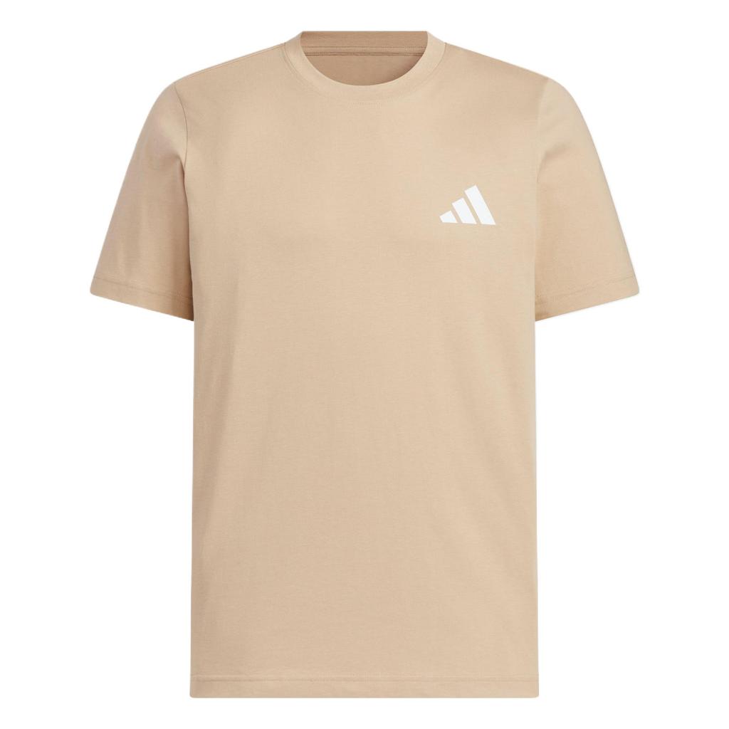 adidas Графическая футболка с коротким рукавом, удобная, универсальная, повседневная, мягкая, унисекс, топы, цвет теплый песок KC3062