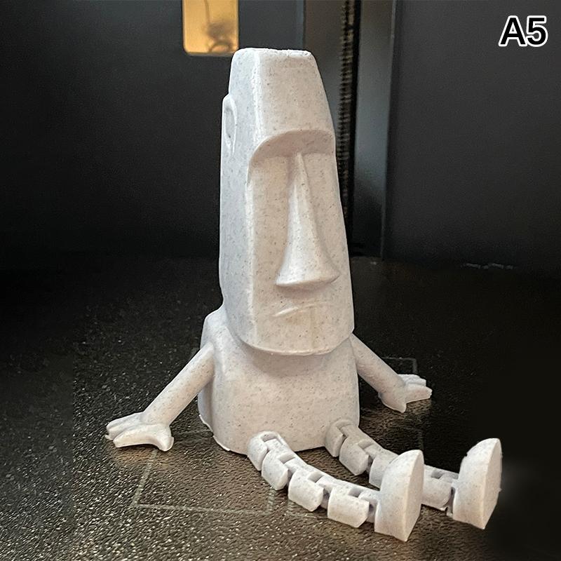 3D-печатная статуя Моаи с острова Пасхи, Моаи-украшение с подвижными суставами, Коллекционная фигурка, Декор для дома и рабочего стола, Подарок на вечеринку