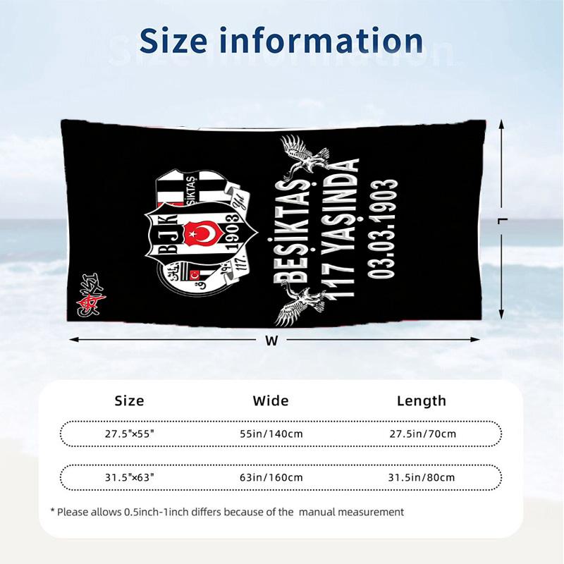 Besiktas JK (14) Theme Beach Towel Sand Resistant Soft And Comfortable Suitable For The Pool Camping Yoga And Diving A Travel