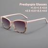 Trendy Gray Lens Presbyopia Eyeglasses Men Women Fashion Reading Sunglasses Large Frame Far-Sighted Eyewear 0 To +4.0