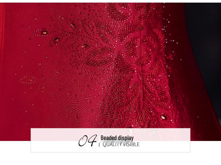 Платье ципао нового стиля 2024 года для женщин среднего и пожилого возраста - Модный наряд в китайском стиле для свадебного банкета