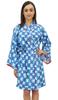 Women's Shibori Printed Full Sleeve Kimono Robe With Belt Coverup