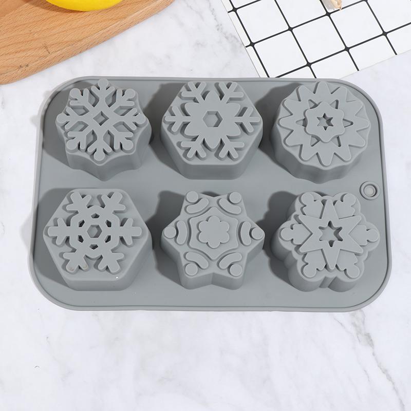 Christmas Snowflake Soap Mold Silicone Aroma Gypsum Plaster Resin Mould DIY Candle Supplies