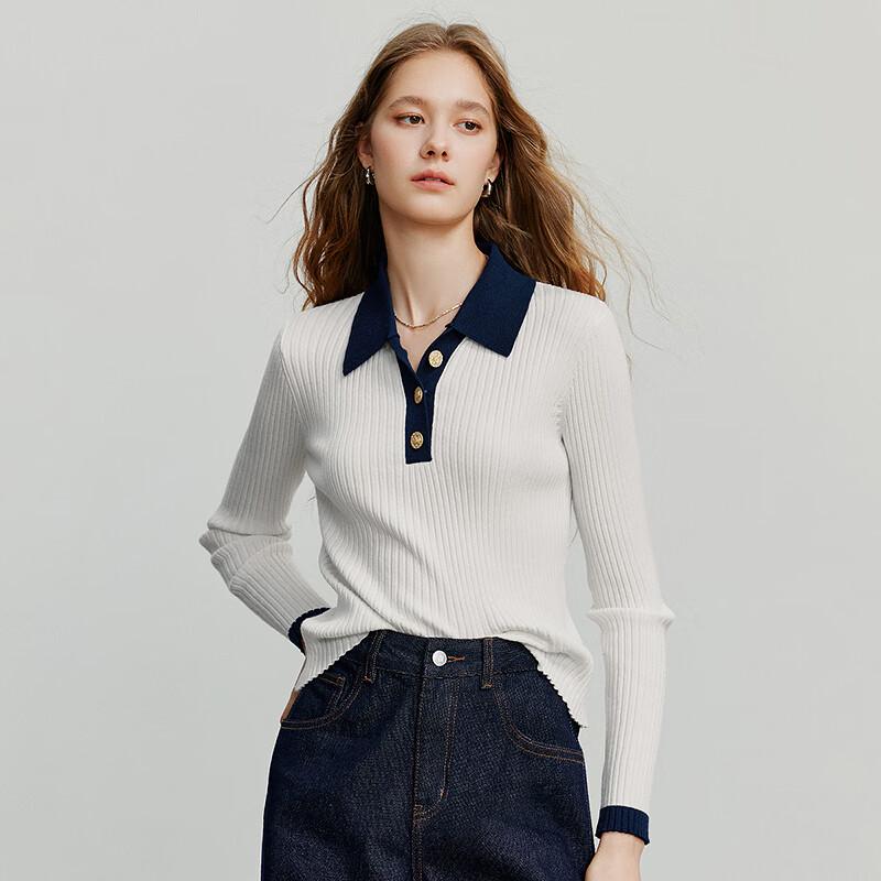 Chuyu Women's Color-Block Wool Blend Knit Sweater