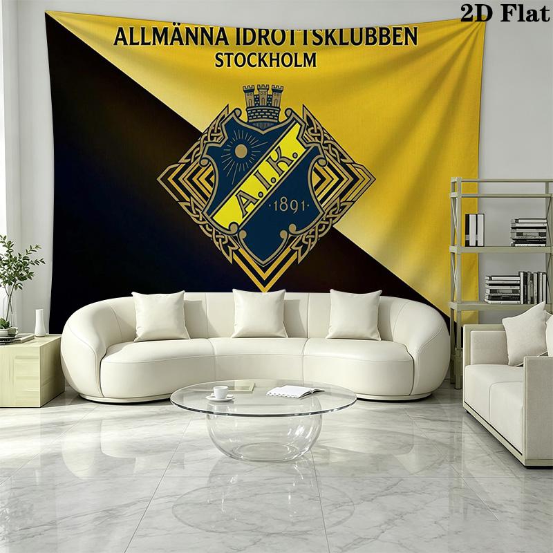 AIK Football Wall Tapestry Aesthetic Wall Hanging Printed Fabric Blanket Decorative Tapestries for Bedroom Living Room Home Decor