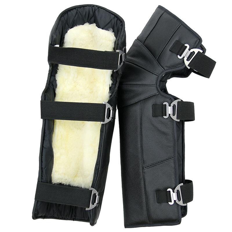 LMoDri кожаные шерстяные наколенники для скутера, теплые наколенники для езды на велосипеде, зимняя езда на мотоцикле, толстые ветрозащитные наколенники для холода
