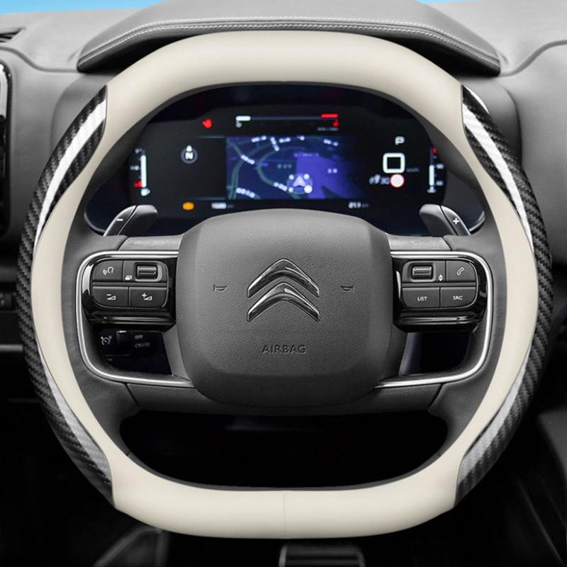 Кожаный чехол на руль автомобиля, нескользящий, для Citroen e-C3 C3 Aircross 2024 2025, аксессуары для интерьера автомобиля