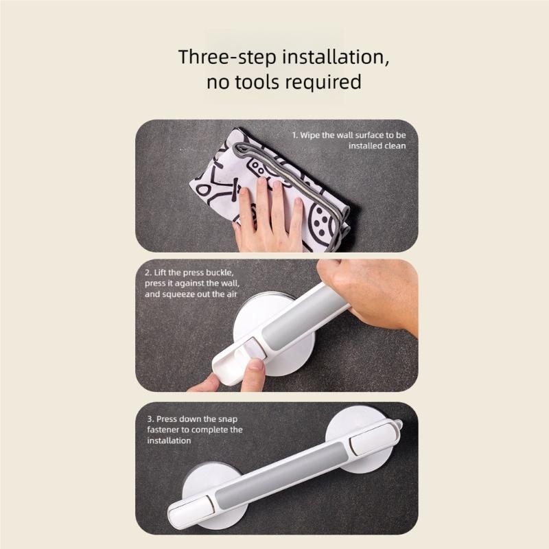 Настенный поручень для ванной, ручки для душа на присосках, поручень для ванной комнаты, съемный поручень безопасности для душа для пожилых людей