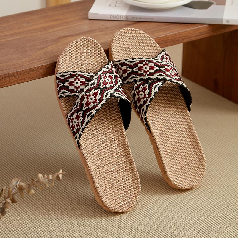 Linen Slippers Deodorant and Non-slip Indoor Cotton and Linen Cool Slippers Women's Summer Breathable Home Leisure Sandals Free Shipping