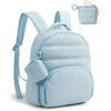 BAGSMART Mini Backpacks for Women, Puffy Checkered Quilted with Pouch