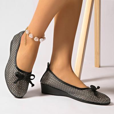 Мода Мода 2025 Неглубокие женские балетки Новые Повседневные Большого размера С бантом-бабочкой Бестселлер Легкая Мягкая Подошва Удобные Балетки Низкий Каблук