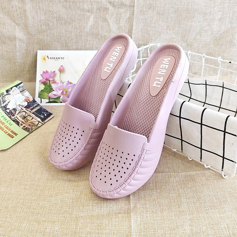 Новые удобные мягкие женские шлепанцы в цветах макарон для лета, легкие дышащие нескользящие пляжные туфли