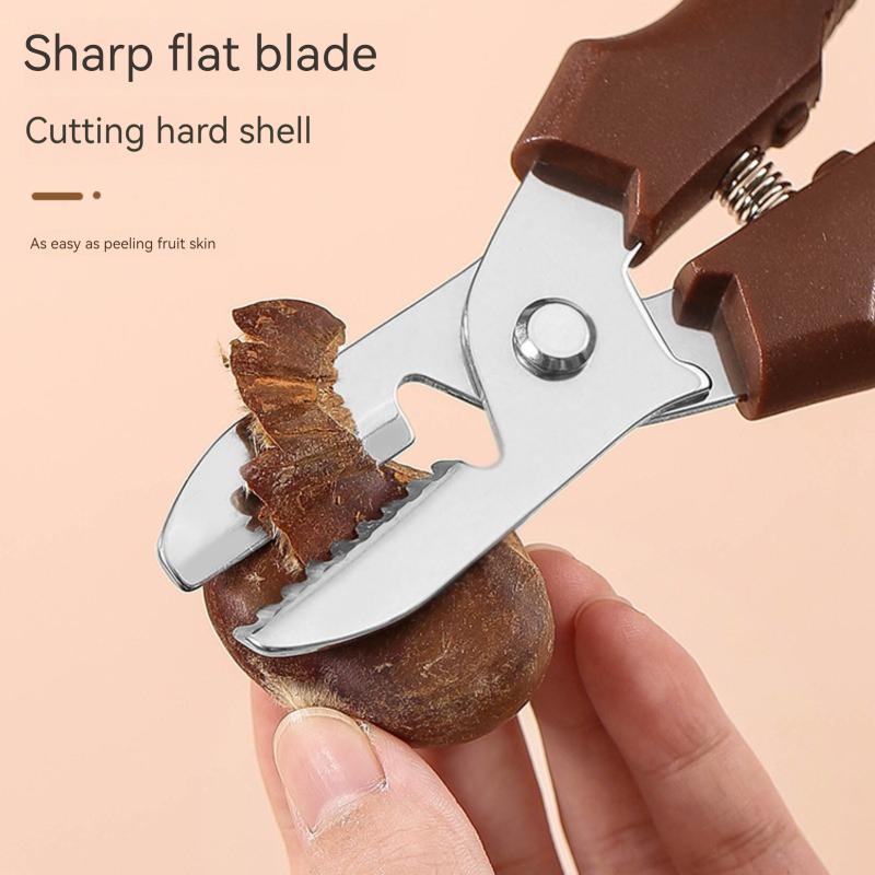 Multipurpose Chestnut Scissors Peeler Chestnut Shell Peeling and Leather Clip Cross Cutting Chestnut Peeler For Kitchen7