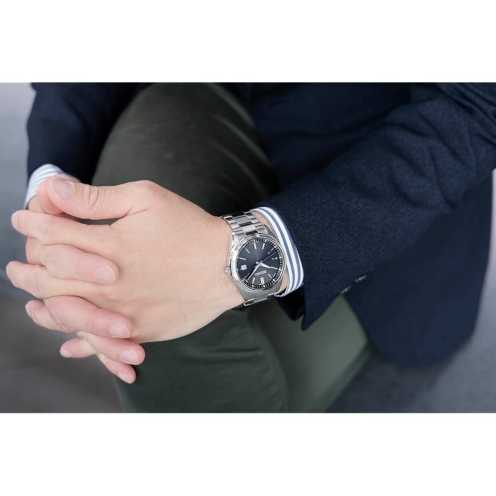 Мужские часы Seiko Selection SBTM323 с солнечной батареей и радиоконтролем, черный циферблат, индикатор даты, водозащита 10 Бар, нержавеющая сталь