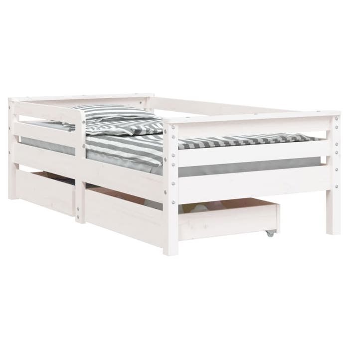 VidaXL Bed Frames for Children with Drawers, Single Bed with Headboard and Footboard, Bedroom Furniture, Scandinavian, 834442