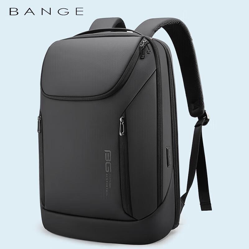 Bange Backpack for Men, Large Capacity Business Travel Bag, College Student Schoolbag, 17.3-Inch Laptop Bag, Men\'s Backpack, Gift, Black