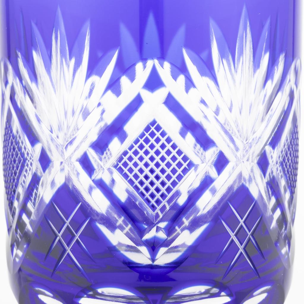 [Оригинальный продукт] Стакан для саке "Эдо Кирико" от Tajima Glass (Гвиноми) - приблизительно. Диаметр 5 см x Высота 6 см, прибл.. Объем 70 мл, Узор Нанако, Лазурит