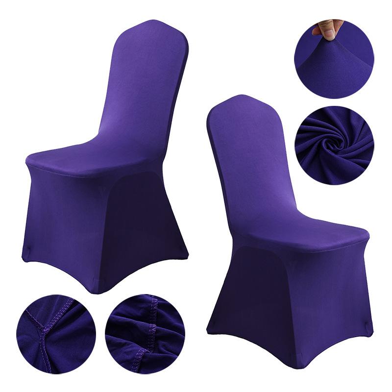 White Elastic Chair Cover with Bow for Wedding Banquet Hotel Event Full Slipcover One-Piece Design