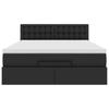 Ottoman Bed with Mattress & LEDs Black 140x200 cm Faux Leather