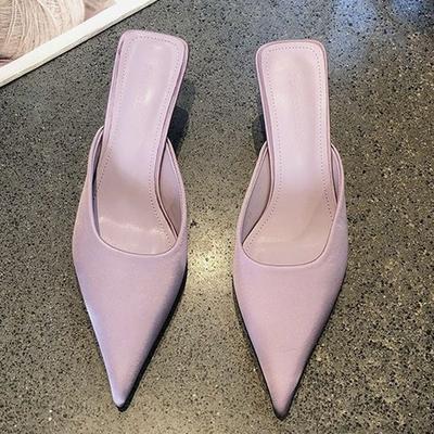 Женские мюли с острым носком, туфли на высоком каблуке, элегантные лодочки, летние шлепанцы с ремешком на пятке, сексуальные женские сандалии 2025, удобные женские туфли