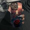 Красная Роза Морская Эстетика Чехол для iPhone 14 Pro, 15 Pro, 16 Pro Max, и 17
