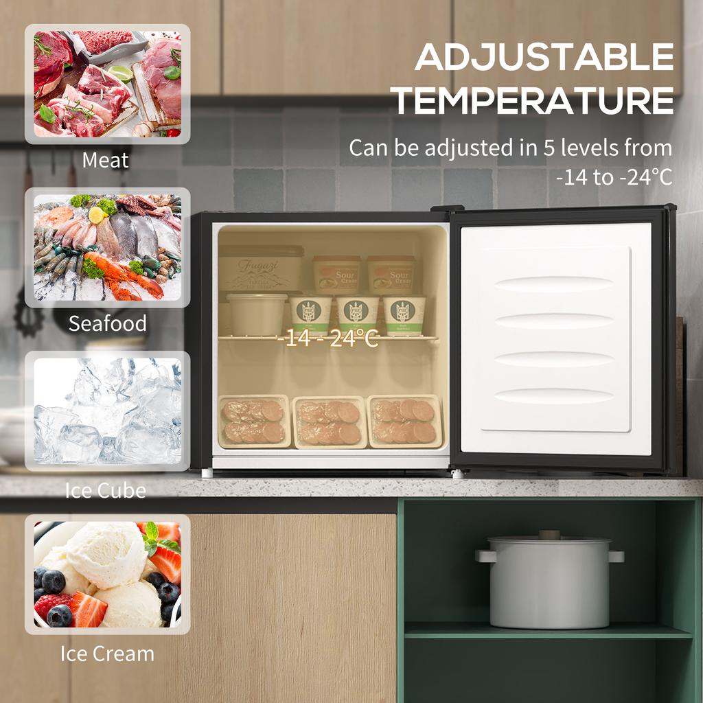 35L Mini Freezer, -24 degrees C to -14 degrees C Temperature - Black