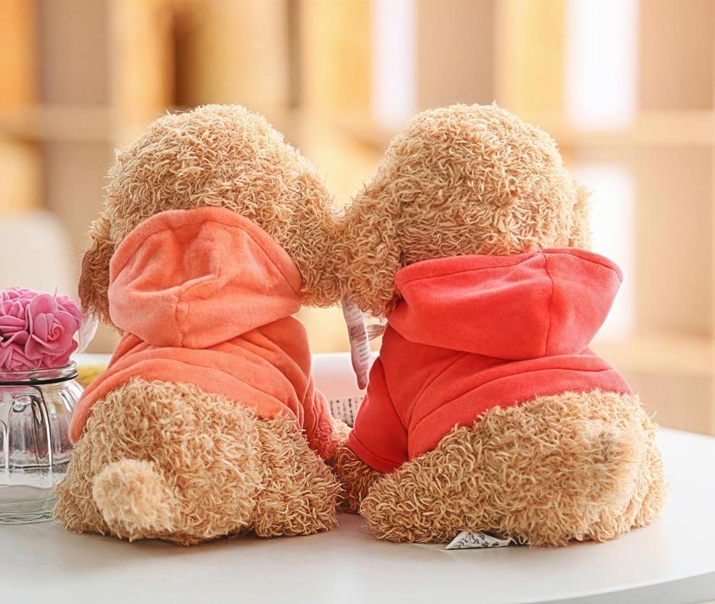 Реалистичная плюшевая игрушка пудель 20 см в розовом наряде. Подарочный набор для девочек (Подарок на день рождения, День святого Валентина, Белый день). Мягкий Декор для Собак. Подарок для детского душа