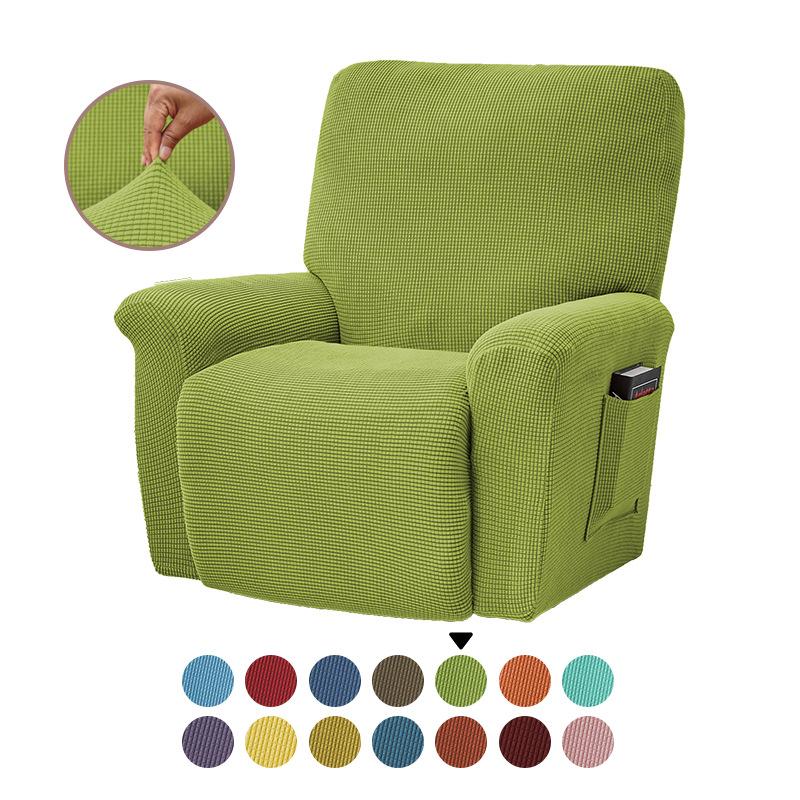 Split Jacquard Recliner Cover Elastic Lazy Boy Chair Sofa Covers Stretch Spandex Couch Slipcovers Armchair Case Solid Color