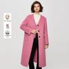 Women's V-Neck Wool Blend Mid-Length Coat