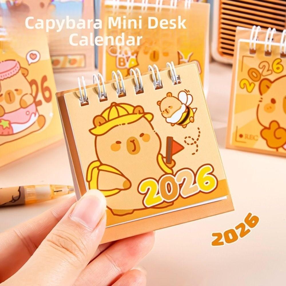 Capybara/Panda Mini Calendar Portable Schedule Planner 2026 Desk Calendar  Office School Supplies