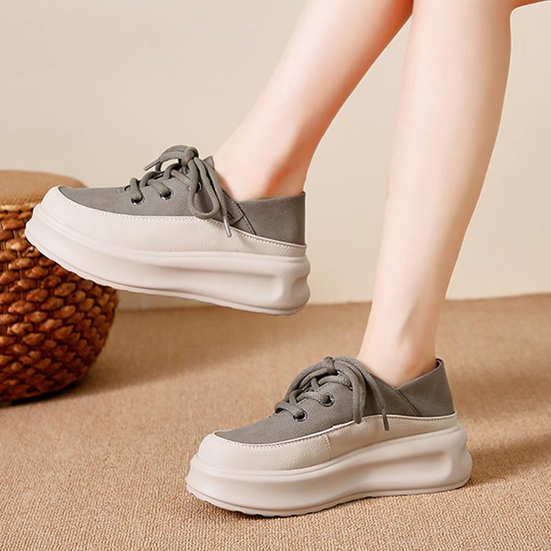 Platform Women Sneakers Flats Leather Running Sport Shoes Designer Lace Up Autumn Casual Shoes Trend Walking Lady Zapatos