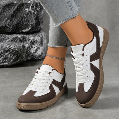 Женская легкая спортивная обувь из синтетического волокна - на шнуровке, противоскользящая и износостойкая подошва, удобная повседневная обувь