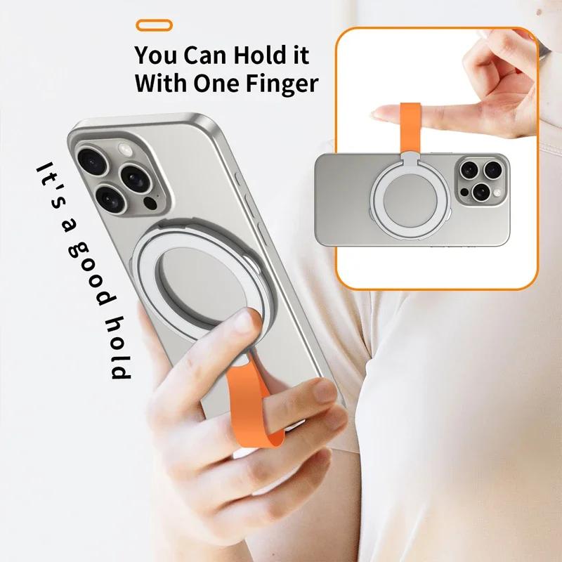 Universal Magnetic Phone Holder For iPhone 15 14 13 12 Xiaomi Samsung Stand Grip Finger Ring Car For Magsafe Hand Strap Bracket
