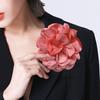 Французский стиль, брошь с большим цветком, гладкая атласная булавка с цветочным принтом, изысканная булавка для лацкана, женский и мужской аксессуар для званого ужина