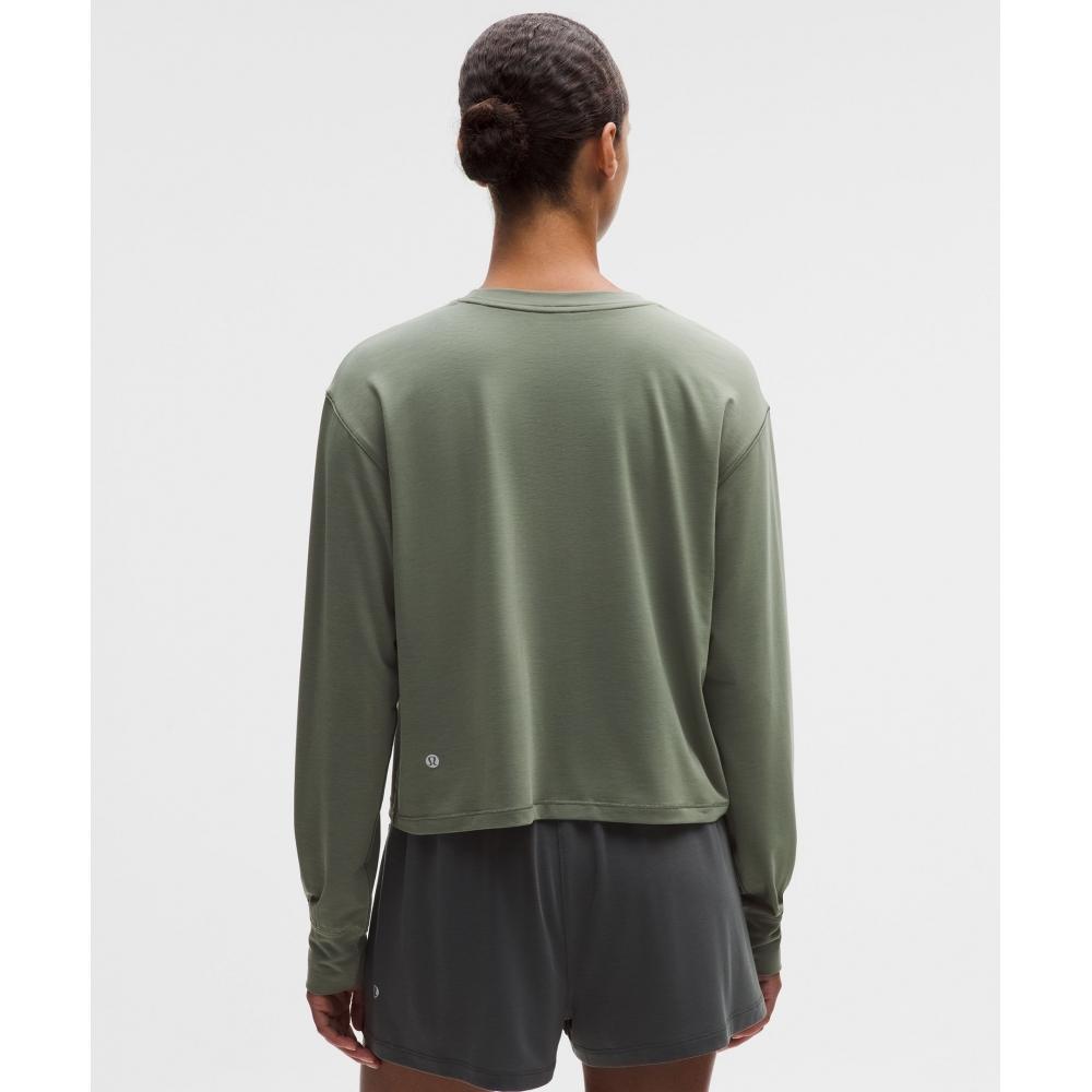 Lululemon Jersey Training Long Sleeve Shirt  Wordmark Willow Leaf