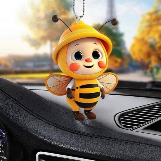 6 шт. Декоративные подвески в виде пчел, акриловые подвесные украшения, очаровательный внешний вид, легкая рождественская елка