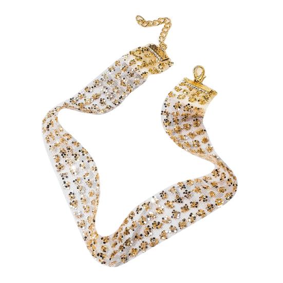 Прочное ожерелье-чокер с привлекательным портативным декором из пайеток