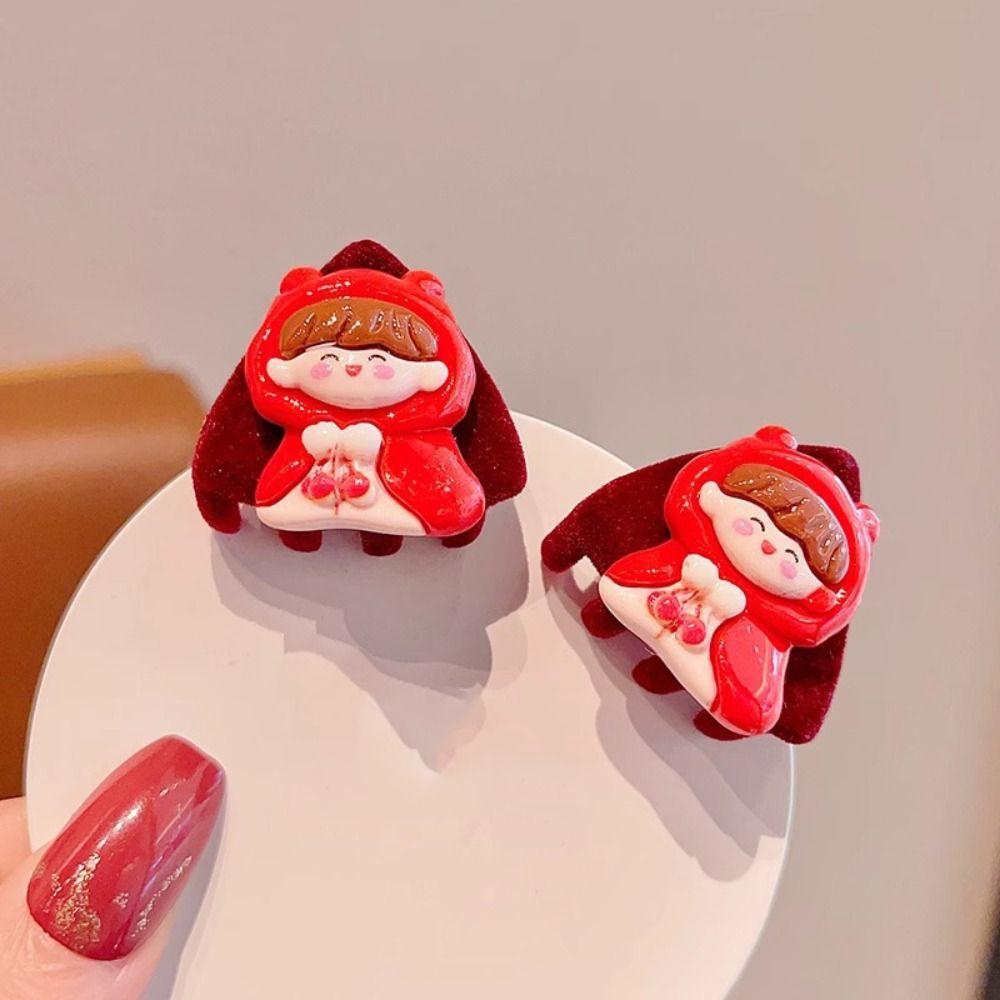 Little Girl Children's Hair Clip Chinese Style Plush Hair Clip Cute Cat Ear Hair Claw Kids
