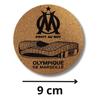 Lot de 10 Dessous de Verres - Olympique de Marseille - Liège Naturel - 9 cm - Écologique