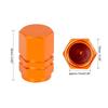 X AUTOHAUX Tire Stem Valve Cap Wheel Valve Cover Car Dustproof Hexagon Aluminum Alloy Tire Cap 10pcs Orange