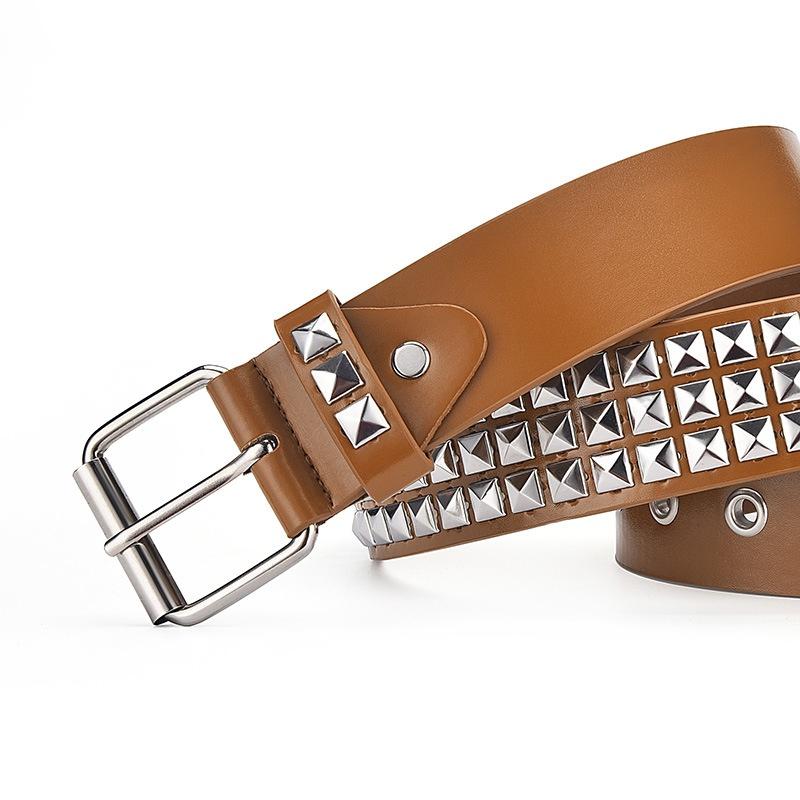 Rivet Belt Fashion All-Match Pin Buckle Punk Belts For Women Trend Decorative Waistband Unisex For Jeans Waistband