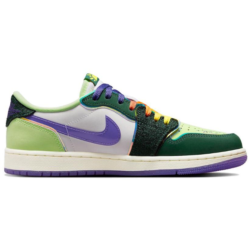 Кроссовки унисекс Air Jordan 1 Retro Low OG Doernbecher 2023 Green Gorge-Green Court-Purple FD9665-351
