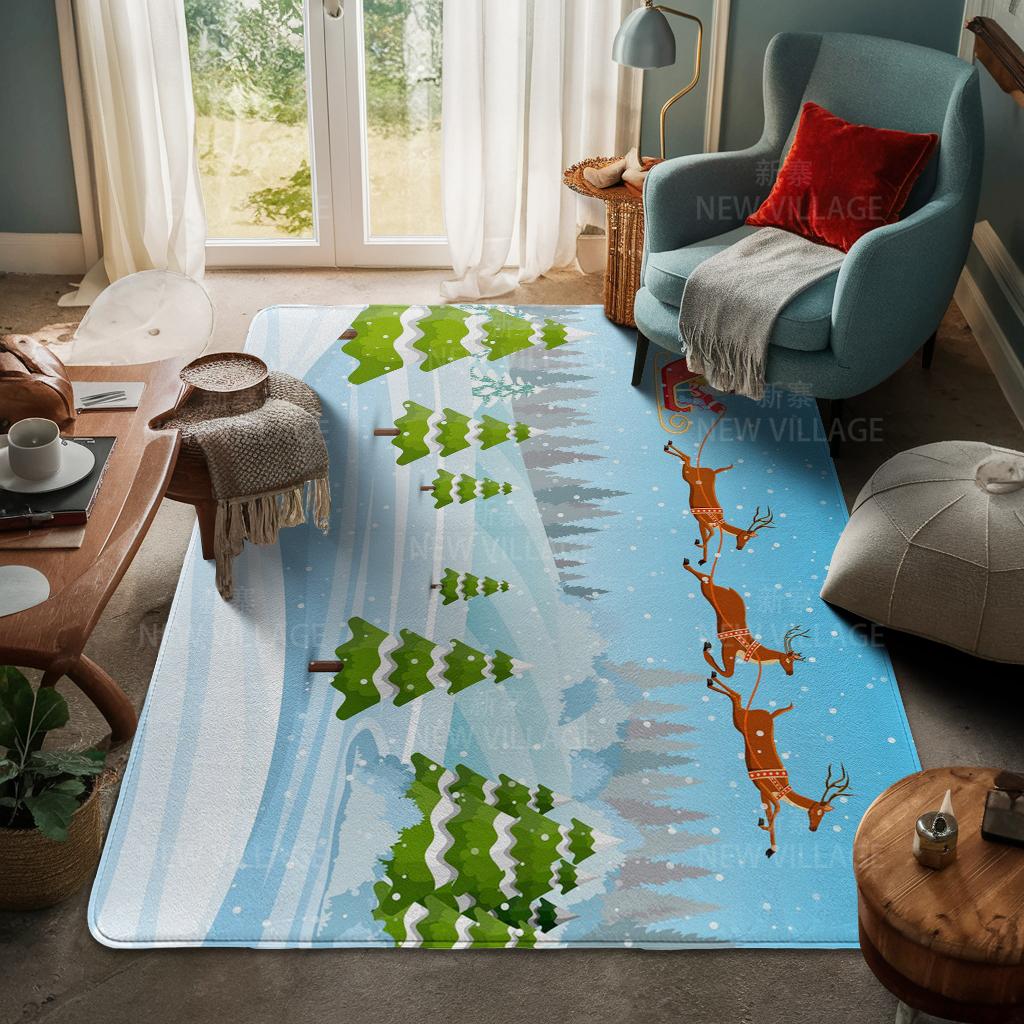 Ковер у входа в дом Домашний коврик у двери Гостиная Ванная Комната Ноги ванная комната Нескользящие коврики с водопоглощением для ванной Счастливого Рождества зима