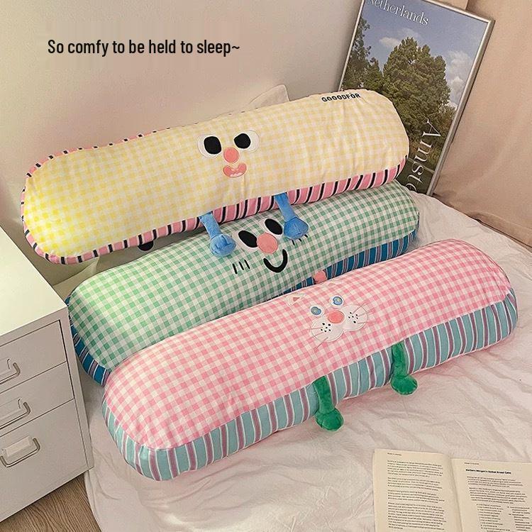 Прохладная длинная подушка из ледяного шелка для сна на боку - Съемная и моющаяся наволочка для взрослых